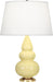 Robert Abbey (247X) Small Triple Gourd Accent Lamp with Pearl Dupioni Fabric Shade