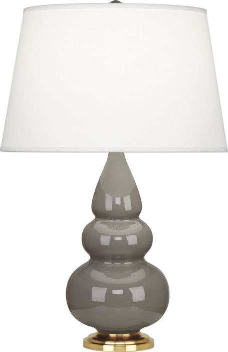 Robert Abbey (249X) Small Triple Gourd Accent Lamp with Pearl Dupioni Fabric Shade