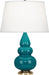 Robert Abbey (253X) Small Triple Gourd Accent Lamp with Pearl Dupioni Fabric Shade