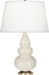 Robert Abbey (254X) Small Triple Gourd Accent Lamp with Pearl Dupioni Fabric Shade