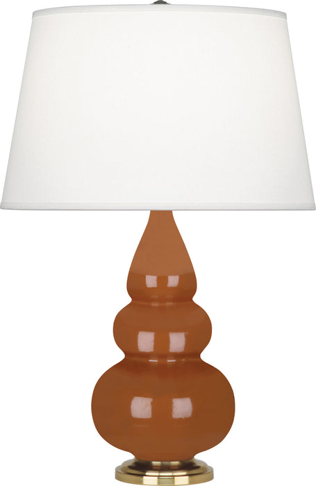 Robert Abbey (255X) Small Triple Gourd Accent Lamp with Pearl Dupioni Fabric Shade