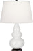 Robert Abbey (261X) Small Triple Gourd Accent Lamp with Pearl Dupioni Fabric Shade