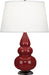 Robert Abbey (265X) Small Triple Gourd Accent Lamp with Pearl Dupioni Fabric Shade