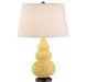 Robert Abbey (267X) Small Triple Gourd Accent Lamp with Pearl Dupioni Fabric Shade