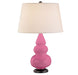 Robert Abbey (268X) Small Triple Gourd Accent Lamp with Pearl Dupioni Fabric Shade