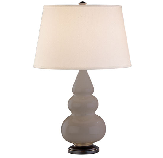 Robert Abbey (269X) Small Triple Gourd Accent Lamp with Pearl Dupioni Fabric Shade