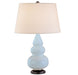 Robert Abbey (271X) Small Triple Gourd Accent Lamp with Pearl Dupioni Fabric Shade