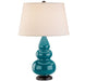 Robert Abbey (273X) Small Triple Gourd Accent Lamp with Pearl Dupioni Fabric Shade