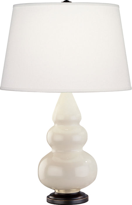 Robert Abbey (274X) Small Triple Gourd Accent Lamp with Pearl Dupioni Fabric Shade