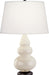 Robert Abbey (274X) Small Triple Gourd Accent Lamp with Pearl Dupioni Fabric Shade