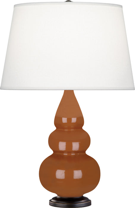 Robert Abbey (275X) Small Triple Gourd Accent Lamp with Pearl Dupioni Fabric Shade