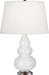 Robert Abbey (281X) Small Triple Gourd Accent Lamp with Pearl Dupioni Fabric Shade