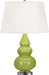 Robert Abbey (283X) Small Triple Gourd Accent Lamp with Pearl Dupioni Fabric Shade