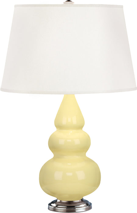 Robert Abbey (287X) Small Triple Gourd Accent Lamp with Pearl Dupioni Fabric Shade