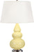 Robert Abbey (287X) Small Triple Gourd Accent Lamp with Pearl Dupioni Fabric Shade