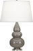 Robert Abbey (289X) Small Triple Gourd Accent Lamp with Pearl Dupioni Fabric Shade