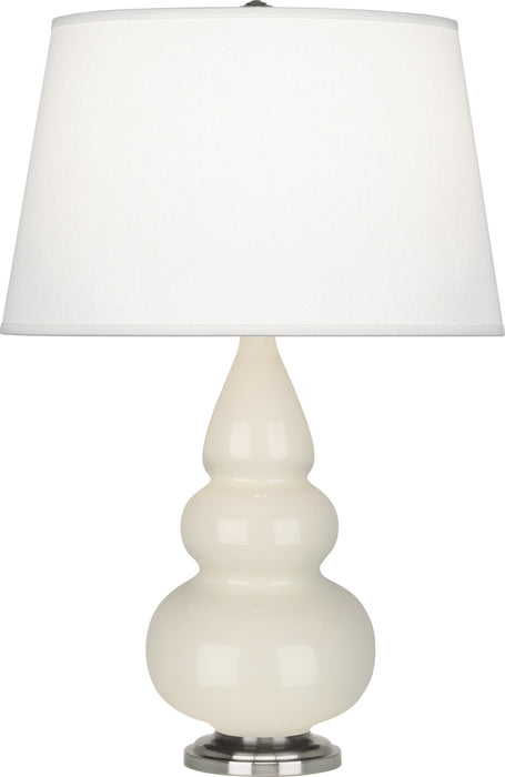 Robert Abbey (294X) Small Triple Gourd Accent Lamp with Pearl Dupioni Fabric Shade