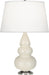 Robert Abbey (294X) Small Triple Gourd Accent Lamp with Pearl Dupioni Fabric Shade