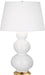 Robert Abbey (311X) Triple Gourd Table Lamp with Pearl Dupioni Fabric Shade