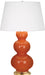 Robert Abbey (312X) Triple Gourd Table Lamp with Pearl Dupioni Fabric Shade