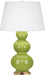 Robert Abbey (313X) Triple Gourd Table Lamp with Pearl Dupioni Fabric Shade