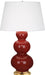 Robert Abbey (315X) Triple Gourd Table Lamp with Pearl Dupioni Fabric Shade