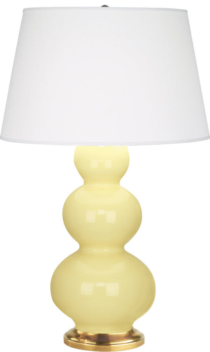 Robert Abbey (317X) Triple Gourd Table Lamp with Pearl Dupioni Fabric Shade