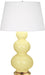 Robert Abbey (317X) Triple Gourd Table Lamp with Pearl Dupioni Fabric Shade