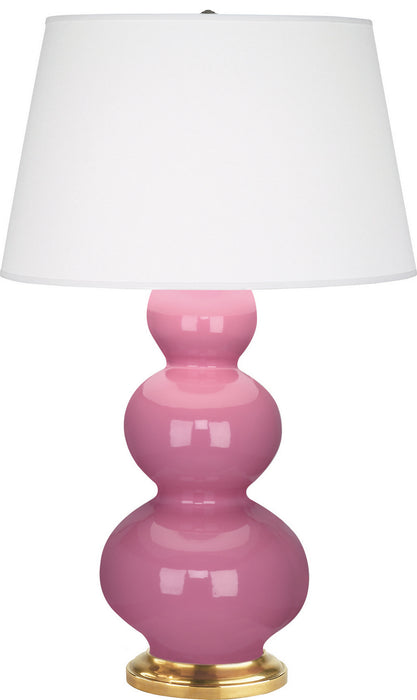 Robert Abbey (318X) Triple Gourd Table Lamp with Pearl Dupioni Fabric Shade