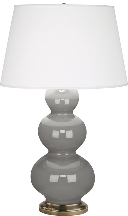 Robert Abbey (319X) Triple Gourd Table Lamp with Pearl Dupioni Fabric Shade