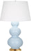 Robert Abbey (321X) Triple Gourd Table Lamp with Pearl Dupioni Fabric Shade