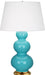 Robert Abbey (322X) Triple Gourd Table Lamp with Pearl Dupioni Fabric Shade