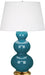 Robert Abbey (323X) Triple Gourd Table Lamp with Pearl Dupioni Fabric Shade