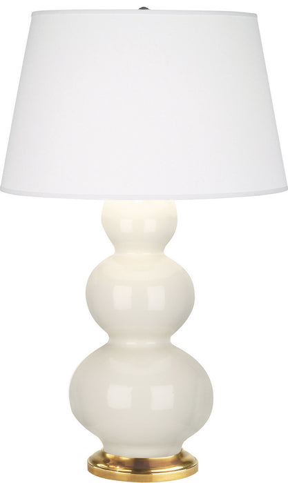 Robert Abbey (324X) Triple Gourd Table Lamp with Pearl Dupioni Fabric Shade