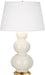 Robert Abbey (324X) Triple Gourd Table Lamp with Pearl Dupioni Fabric Shade