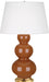 Robert Abbey (325X) Triple Gourd Table Lamp with Pearl Dupioni Fabric Shade