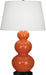 Robert Abbey (332X) Triple Gourd Table Lamp with Pearl Dupioni Fabric Shade