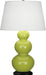 Robert Abbey (333X) Triple Gourd Table Lamp with Pearl Dupioni Fabric Shade