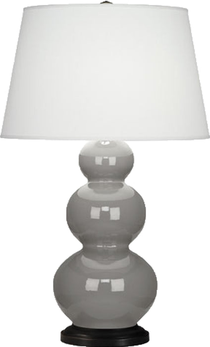 Robert Abbey (339X) Triple Gourd Table Lamp with Pearl Dupioni Fabric Shade