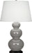 Robert Abbey (339X) Triple Gourd Table Lamp with Pearl Dupioni Fabric Shade