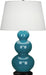 Robert Abbey (343X) Triple Gourd Table Lamp with Pearl Dupioni Fabric Shade