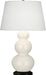 Robert Abbey (344X) Triple Gourd Table Lamp with Pearl Dupioni Fabric Shade