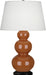 Robert Abbey (345X) Triple Gourd Table Lamp with Pearl Dupioni Fabric Shade