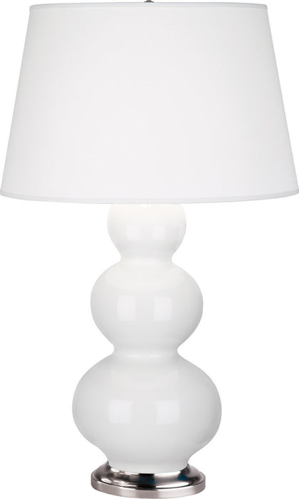 Robert Abbey (351X) Triple Gourd Table Lamp with Pearl Dupioni Fabric Shade