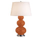 Robert Abbey (352X) Triple Gourd Table Lamp with Pearl Dupioni Fabric Shade