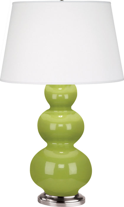 Robert Abbey (353X) Triple Gourd Table Lamp with Pearl Dupioni Fabric Shade