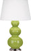 Robert Abbey (353X) Triple Gourd Table Lamp with Pearl Dupioni Fabric Shade