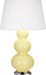 Robert Abbey (357X) Triple Gourd Table Lamp with Pearl Dupioni Fabric Shade