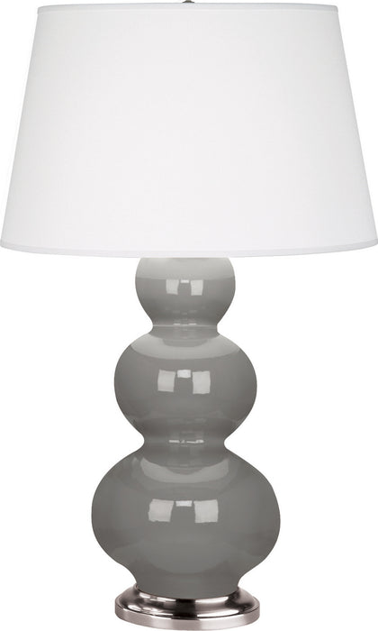 Robert Abbey (359X) Triple Gourd Table Lamp with Pearl Dupioni Fabric Shade