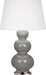 Robert Abbey (359X) Triple Gourd Table Lamp with Pearl Dupioni Fabric Shade